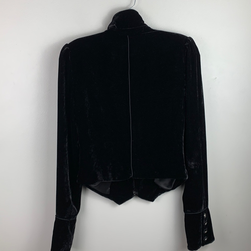 Paige Maribel Black Velvet Cropped Military Jacket NEW! - Picture 8 of 14